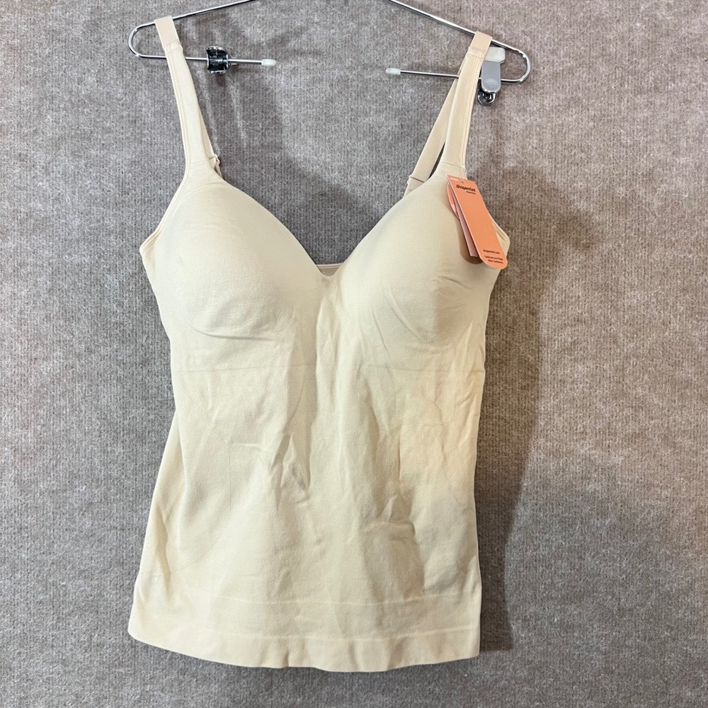 Shapermint Sweetheart Built-In Bra Shaper Cami Women XL Beige Seamless Support